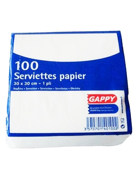 Paquet de 100 serviettes 1 pli