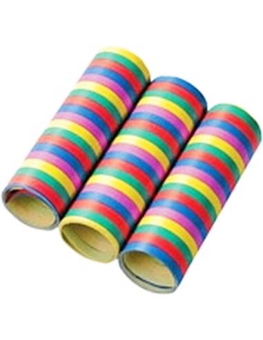 3 rouleaux de 18 serpentins couleurs