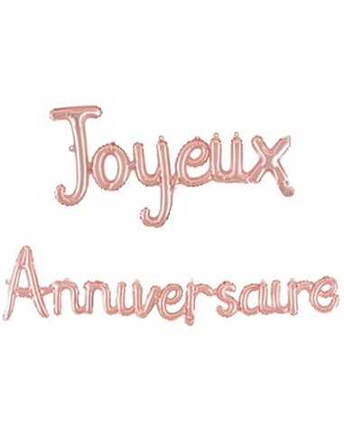 Ballons lettres Joyeux Anniversaire rose gold