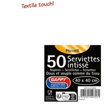 50 serviettes blanches intissé