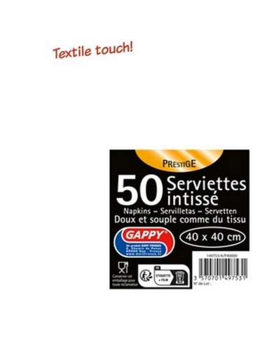 50 serviettes blanches intissé