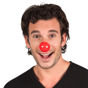 Lot de 6 nez clown rouge en plastique