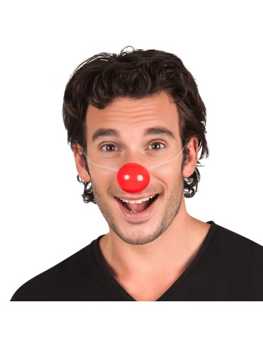 Lot de 6 nez clown rouge en plastique