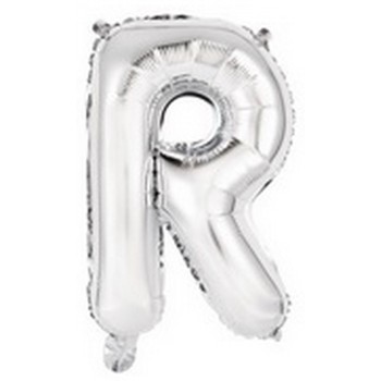 Ballon en forme de lettre R couleur argent pour anniversaire