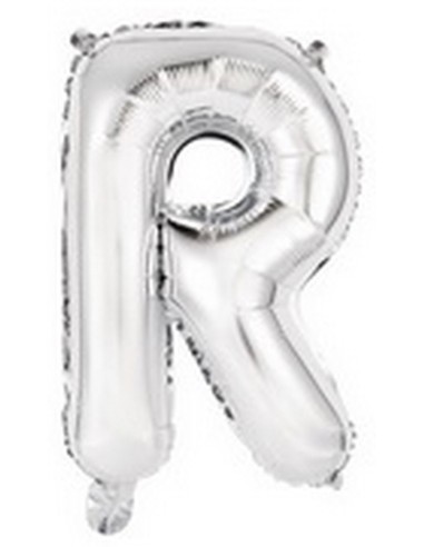 Ballon en forme de lettre R couleur argent pour anniversaire