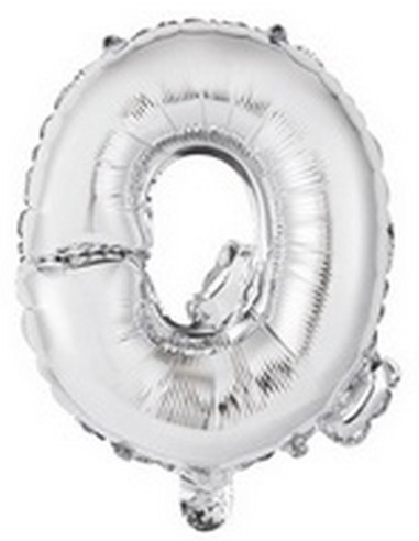 Ballon en forme de lettre Q couleur argent pour anniversaire