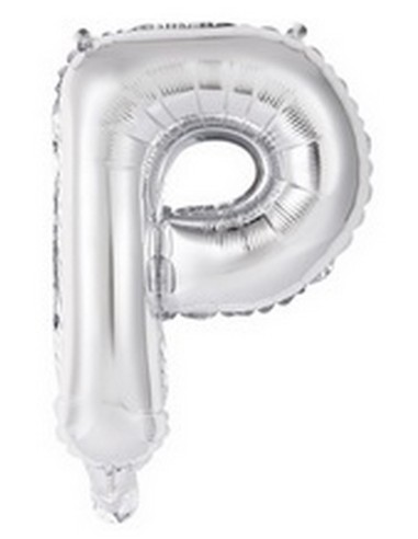 Ballon en forme de lettre P couleur argent pour anniversaire