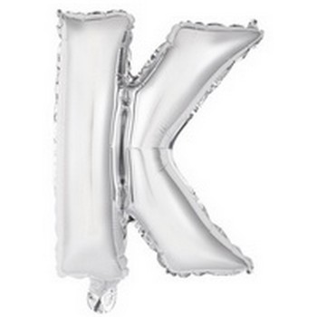 Ballon en forme de lettre K couleur argent pour anniversaire