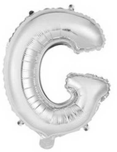 Ballon en forme de lettre G couleur argent pour anniversaire