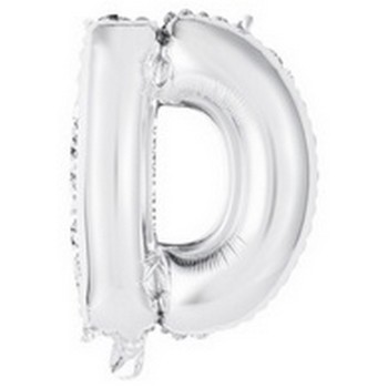 Ballon en forme de lettre D couleur argent pour anniversaire