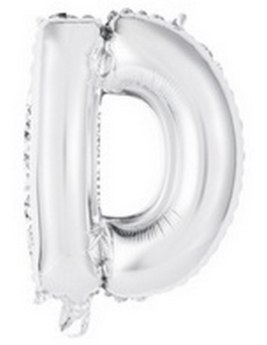 Ballon en forme de lettre D couleur argent pour anniversaire