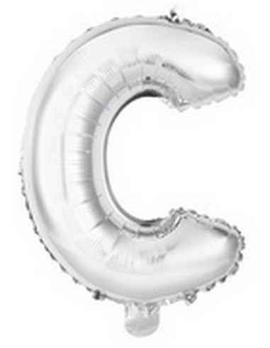 Ballon en forme de lettre C couleur argent pour anniversaire