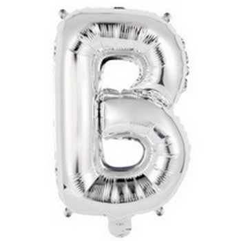 Ballon en forme de lettre B couleur argent pour anniversaire