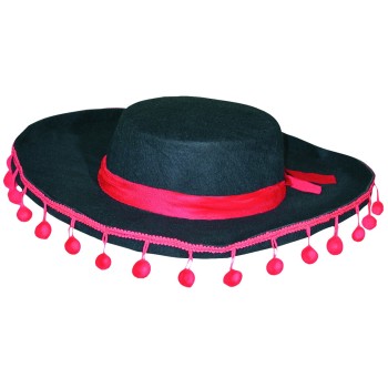 Chapeau Espagnol noir et rouge