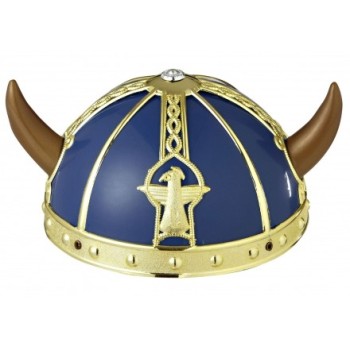 Casque de viking bleu