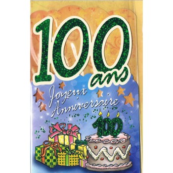 Carte Joyeux Anniversaire 100 ans