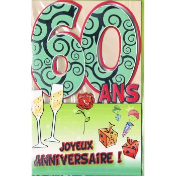 Carte Joyeux Anniversaire 60 ans