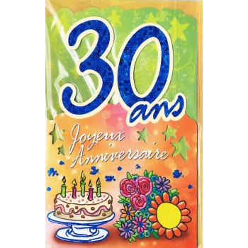 Carte Joyeux Anniversaire 30 ans