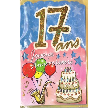 Carte Joyeux Anniversaire 17 ans