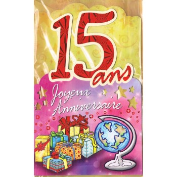 Carte Joyeux Anniversaire 15 ans