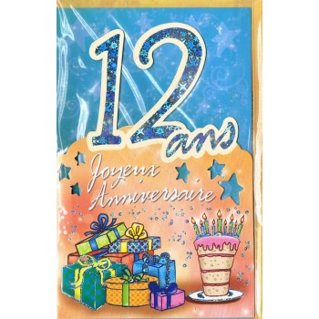 Carte Joyeux Anniversaire 12 ans