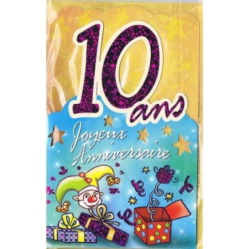 Carte Joyeux Anniversaire 10 ans