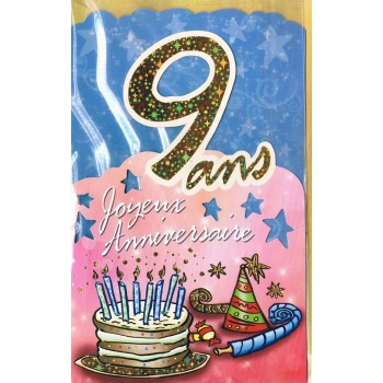 Carte Joyeux Anniversaire 9 ans