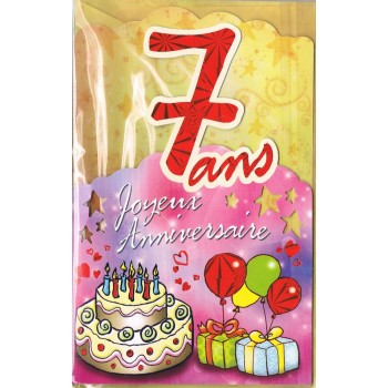 Carte Joyeux Anniversaire 7 ans