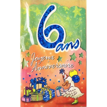 Carte Joyeux Anniversaire 6 ans