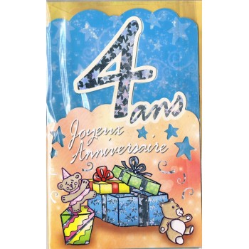 Carte Joyeux Anniversaire 4 ans