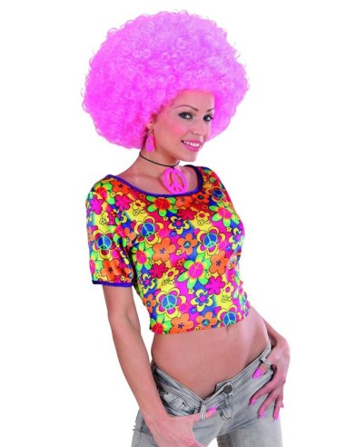 Perruque afro couleur fluo