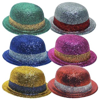 Chapeau melon paillettes bicolore