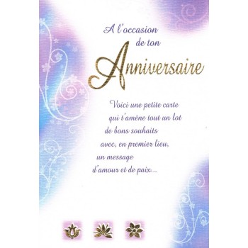 Carte à l'occasion de ton anniversaire