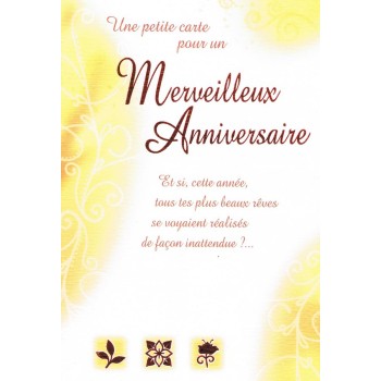 Carte pour un merveilleux anniversaire