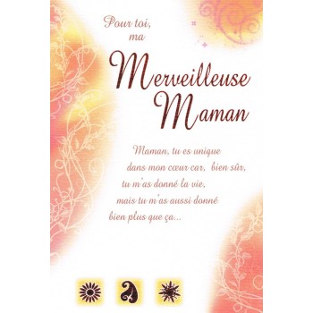 Carte ma merveilleuse maman