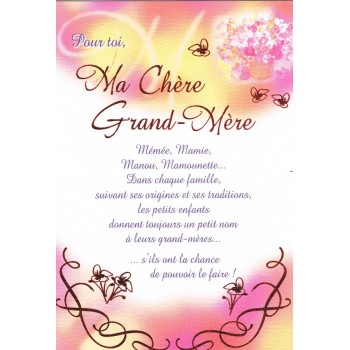 Carte ma chère grand-mère