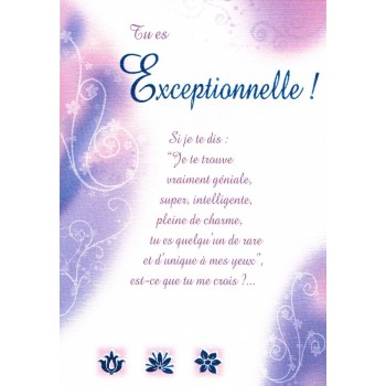 Carte tu es exceptionnelle