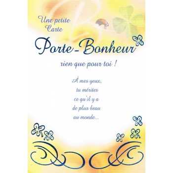 Carte porte bonheur