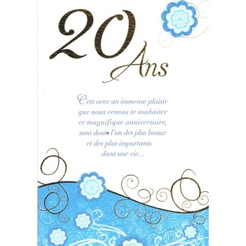 Carte anniversaire 20 ans