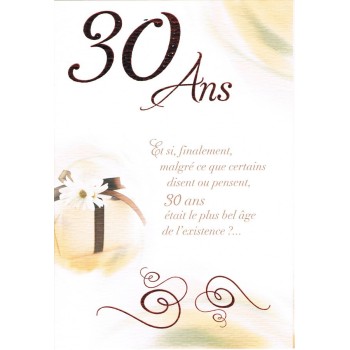 Carte anniversaire 30 ans