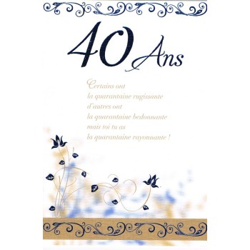 Carte anniversaire 40 ans