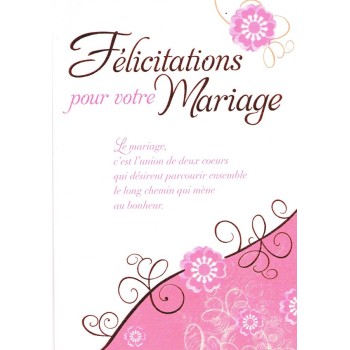 Carte félicitations pour votre mariage