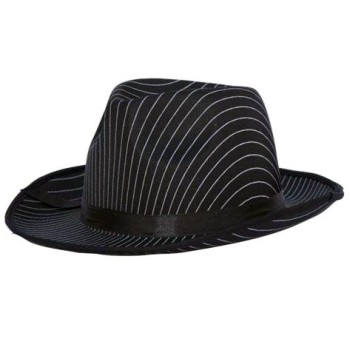 Chapeau gangster satin rayé