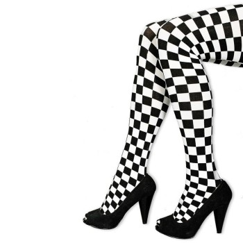 Collants à damier noir et blanc