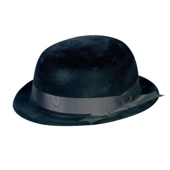 Chapeau melon noir flocké