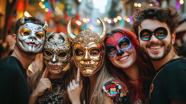 Masques pour déguisement et loup carnaval